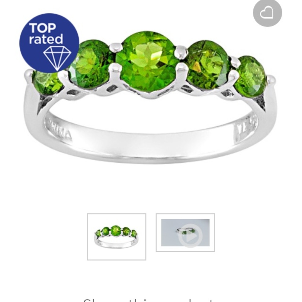 Green russian sterling silver